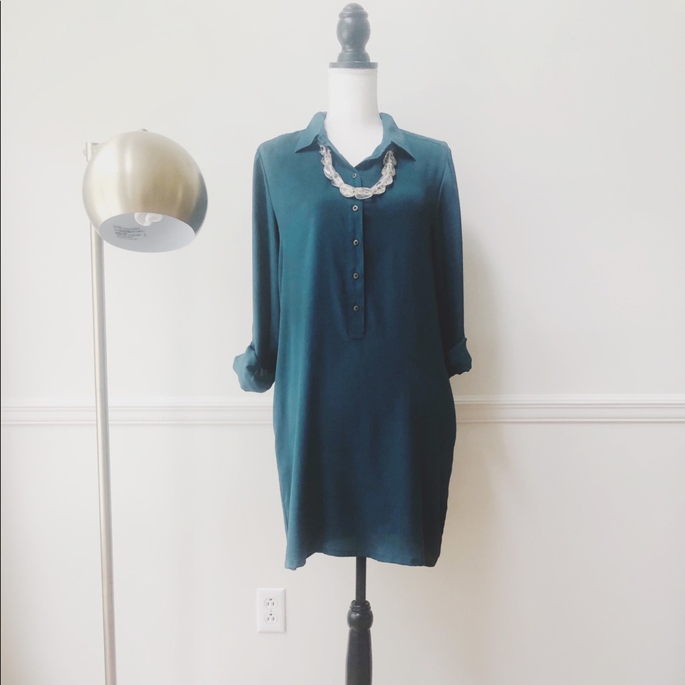 LOFT Green shirtdress